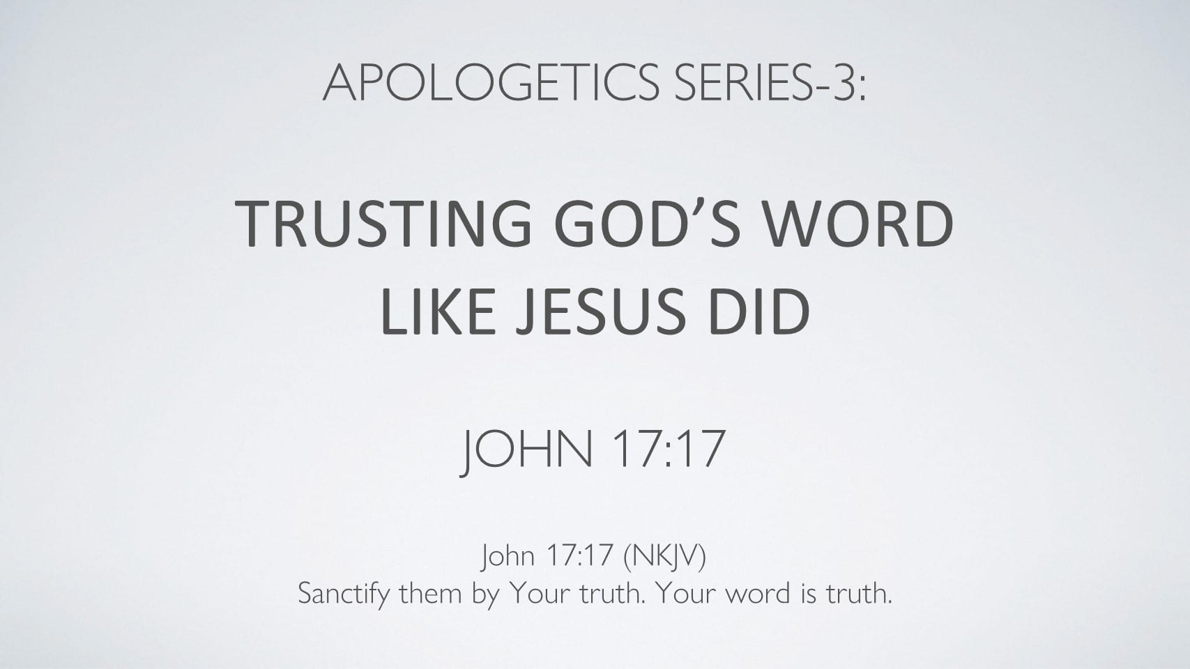 Trusting God's Word